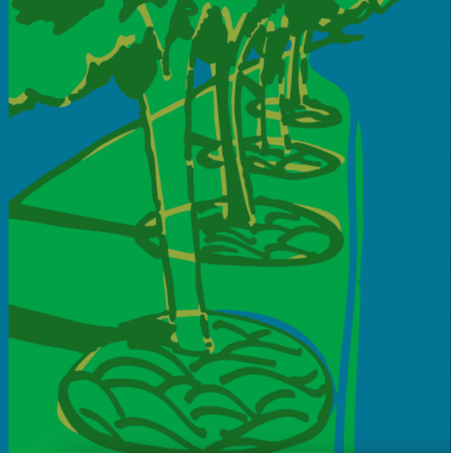 Illustration of trees in summer